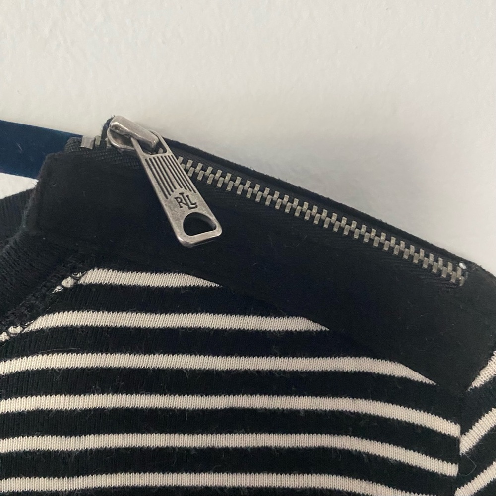 Ralph Lauren Jeans Co Black and White Striped Long Sleeve Shirt - Picture 4 of 6